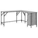 vidaXL szürke sonoma színű szerelt fa íróasztal 141x141x75 cm