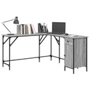 vidaXL szürke sonoma színű szerelt fa íróasztal 141x141x75 cm
