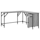 vidaXL szürke sonoma színű szerelt fa íróasztal 141x141x75 cm