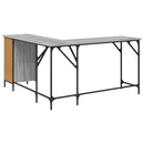 vidaXL szürke sonoma színű szerelt fa íróasztal 141x141x75 cm