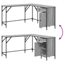 vidaXL szürke sonoma színű szerelt fa íróasztal 141x141x75 cm