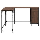vidaXL barna tölgyszínű szerelt fa íróasztal 141x141x75 cm