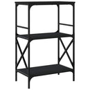 vidaXL 3 szintes fekete szerelt fa könyvespolc 59 x 35 x 90,5 cm