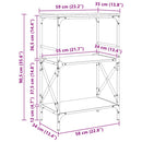 vidaXL 3 szintes füstös tölgy szerelt fa könyvespolc 56 x 35 x 90,5 cm