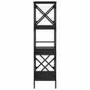 vidaXL 4 szintes fekete szerelt fa könyvespolc 59 x 35 x 132 cm
