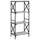 vidaXL 4 szintes szürke sonoma szerelt fa könyvespolc 59 x 35 x 132 cm