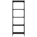 vidaXL 5 szintes fekete szerelt fa könyvespolc 59 x 35 x 132 cm