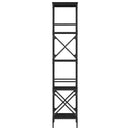vidaXL 5 szintes fekete szerelt fa könyvespolc 59 x 35 x 132 cm
