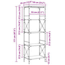 vidaXL 5 szintes fekete szerelt fa könyvespolc 59 x 35 x 132 cm