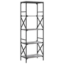 vidaXL 5 szintes szürke sonoma szerelt fa könyvespolc 59 x 35 x 171 cm