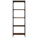 vidaXL 5 szintes barna tölgy színű szerelt fa könyvespolc 56x35x171 cm