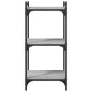 vidaXL 3 szintes szürke sonoma szerelt fa könyvespolc 40 x 30 x 86 cm