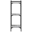 vidaXL 3 szintes szürke sonoma szerelt fa könyvespolc 40 x 30 x 86 cm