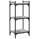 vidaXL 3 szintes szürke sonoma szerelt fa könyvespolc 40 x 30 x 86 cm