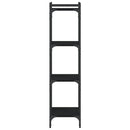 vidaXL 4 szintes fekete szerelt fa könyvespolc 40 x 30 x 120 cm
