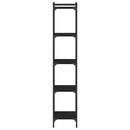 vidaXL 5 szintes fekete szerelt fa könyvespolc 40 x 30 x 154 cm
