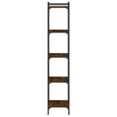 vidaXL 5 szintes barna tölgy színű szerelt fa könyvespolc 40x30x154 cm