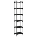 vidaXL 6 szintes fekete szerelt fa könyvespolc 40 x 30 x 188 cm