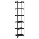 vidaXL 6 szintes fekete szerelt fa könyvespolc 40 x 30 x 188 cm