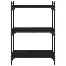 vidaXL 3 szintes fekete szerelt fa könyvespolc 60x30x86 cm