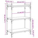 vidaXL 3 szintes fekete szerelt fa könyvespolc 60x30x86 cm