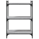 vidaXL 3 szintes szürke sonoma színű fa könyvespolc 60x30x86 cm