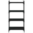 vidaXL 4 szintes fekete szerelt fa könyvespolc 60 x 30 x 120 cm