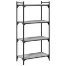 vidaXL 4 szintes szürke sonoma szerelt fa könyvespolc 60 x 30 x 120 cm