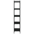vidaXL 5 szintes fekete szerelt fa könyvespolc 60 x 30 x 154 cm