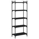 vidaXL 5 szintes fekete szerelt fa könyvespolc 60 x 30 x 154 cm