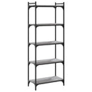 vidaXL 5 szintes szürke sonoma szerelt fa könyvespolc 60 x 30 x 120 cm
