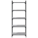 vidaXL 5 szintes szürke sonoma szerelt fa könyvespolc 60 x 30 x 120 cm