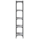 vidaXL 5 szintes szürke sonoma szerelt fa könyvespolc 60 x 30 x 120 cm