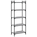 vidaXL 5 szintes szürke sonoma szerelt fa könyvespolc 60 x 30 x 120 cm