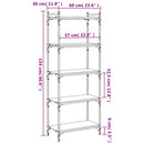 vidaXL 5 szintes szürke sonoma szerelt fa könyvespolc 60 x 30 x 120 cm