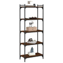 vidaXL 5 szintes barna tölgy színű szerelt fa könyvespolc 60x30x154 cm