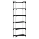 vidaXL 6 szintes fekete szerelt fa könyvespolc 60 x 30 x 188 cm