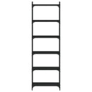 vidaXL 6 szintes fekete szerelt fa könyvespolc 60 x 30 x 188 cm