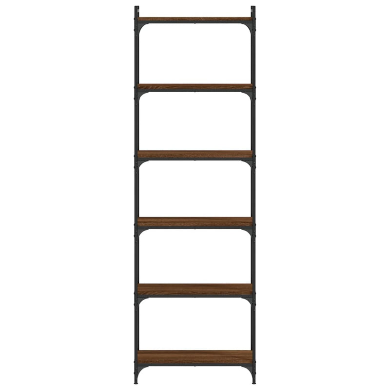 vidaXL 6 szintes barna tölgy színű szerelt fa könyvespolc 60x30x188 cm
