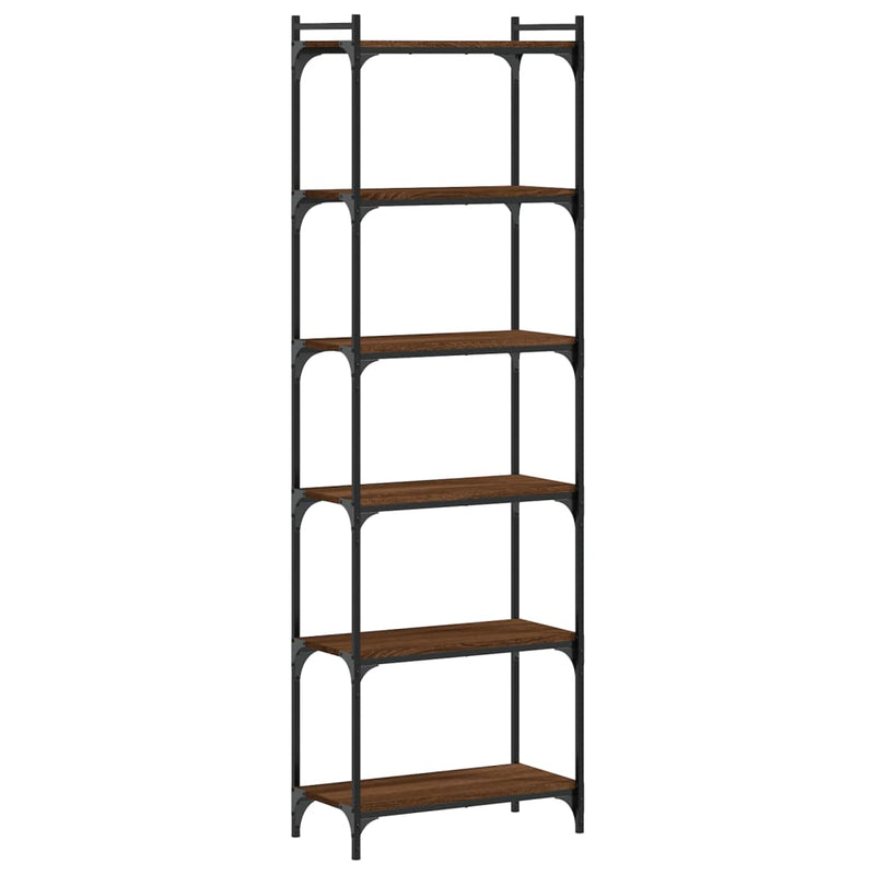 vidaXL 6 szintes barna tölgy színű szerelt fa könyvespolc 60x30x188 cm