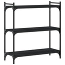 vidaXL 3 szintes fekete szerelt fa könyvespolc 80 x 30 x 86 cm
