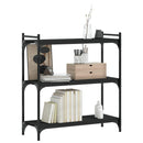 vidaXL 3 szintes fekete szerelt fa könyvespolc 80 x 30 x 86 cm