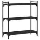vidaXL 3 szintes fekete szerelt fa könyvespolc 80 x 30 x 86 cm