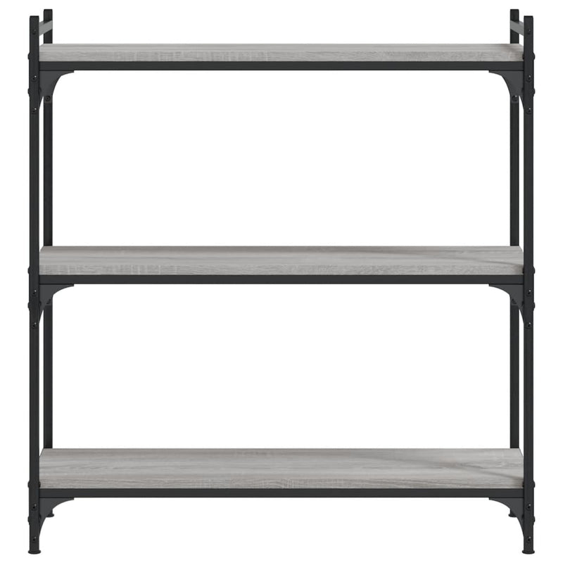 vidaXL 3 szintes szürke sonoma szerelt fa könyvespolc 80 x 30 x 86 cm