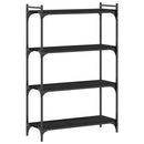 vidaXL 4 szintes fekete szerelt fa könyvespolc 80 x 30 x 120 cm