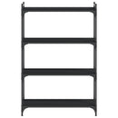 vidaXL 4 szintes fekete szerelt fa könyvespolc 80 x 30 x 120 cm