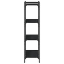 vidaXL 4 szintes fekete szerelt fa könyvespolc 80 x 30 x 120 cm