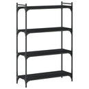 vidaXL 4 szintes fekete szerelt fa könyvespolc 80 x 30 x 120 cm