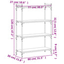 vidaXL 4 szintes fekete szerelt fa könyvespolc 80 x 30 x 120 cm