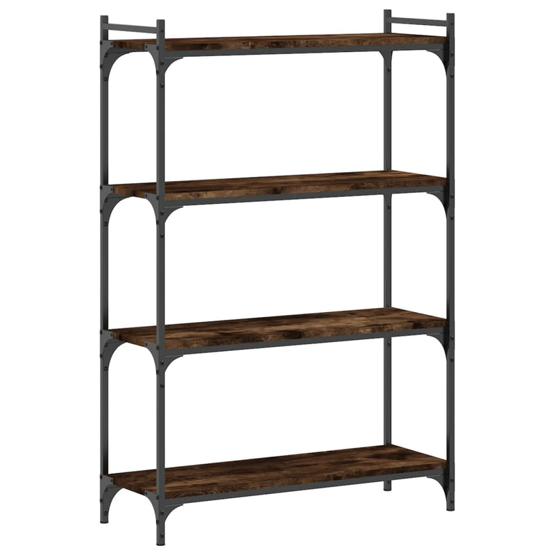 vidaXL 4 szintes füstös tölgy szerelt fa könyvespolc 80 x 30 x 120 cm